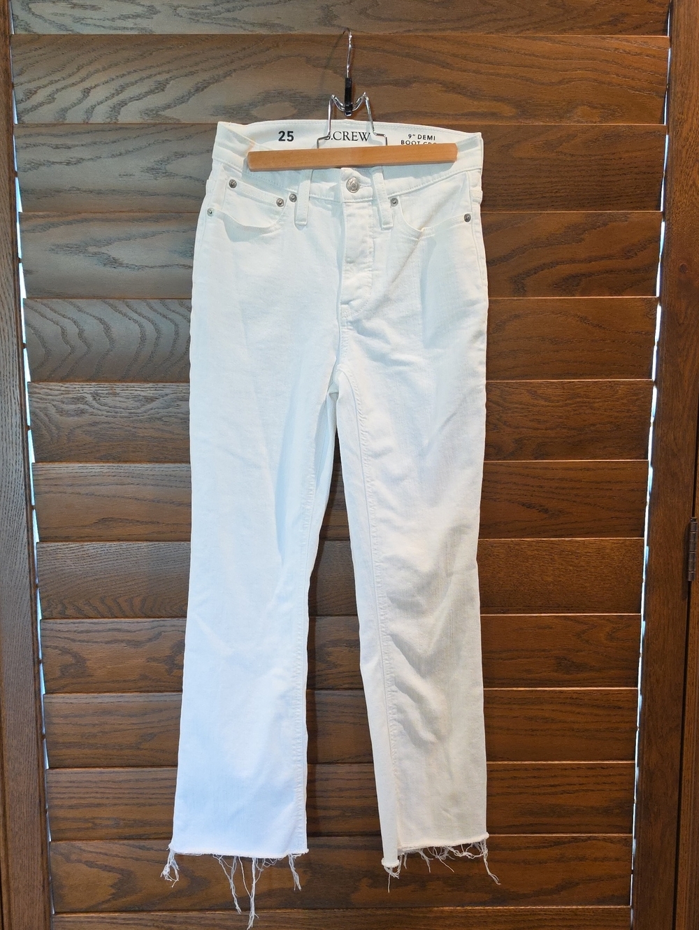 J. Crew White Boot Crop 9" Demi Jeans